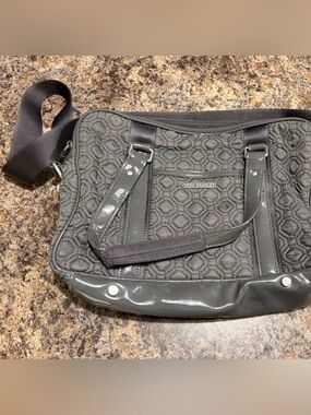 Vera Bradley Quilted Messenger Bag in Charcoal Gray